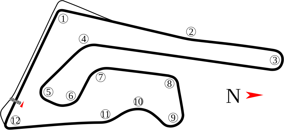 Chang International Circuit track layout map, Buriram, Thailand