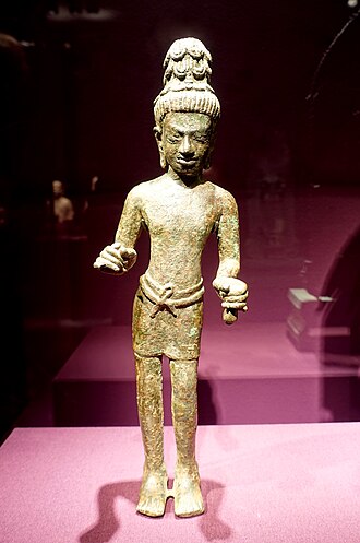 A bronze bodhisattva from the Prasat Khao Plai Bat II cache, 8th century, now at the Arthur M. Sackler Gallery, Washington DC