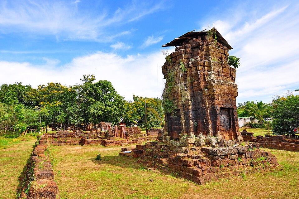 The rear of Prasat Wat Khok Ngio, an 11th-century Khmer arogayasala in Pakham district, Buriram